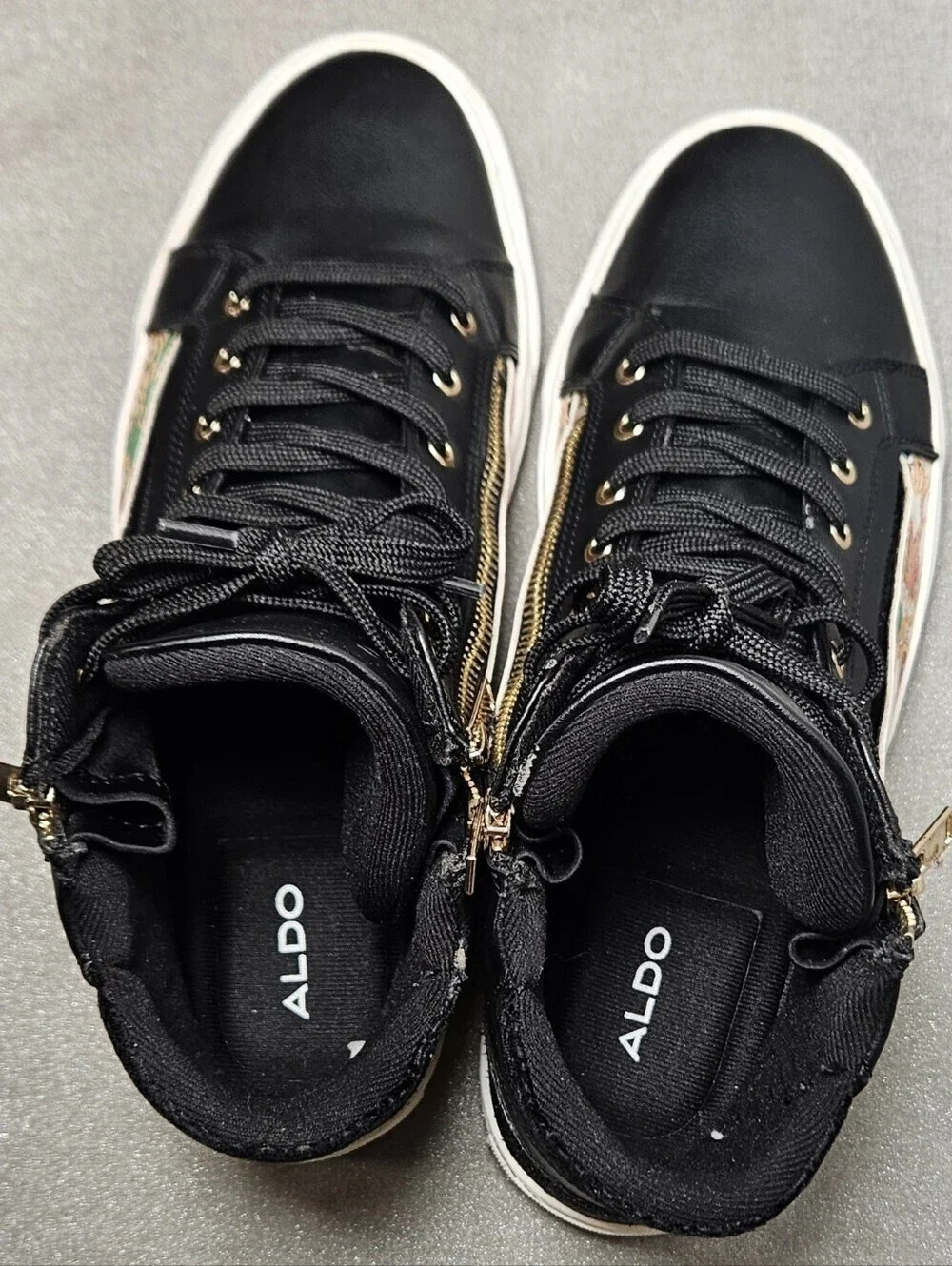 Aldo Destry High Top Sneakers Baroque Print Zip Shoes Men’s 10